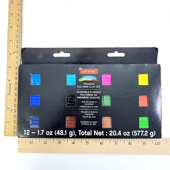 CRAFT SMART NEW! Premium Polymer Clay Set 12 Colors 20.4 oz Total - Picture 7 of 7